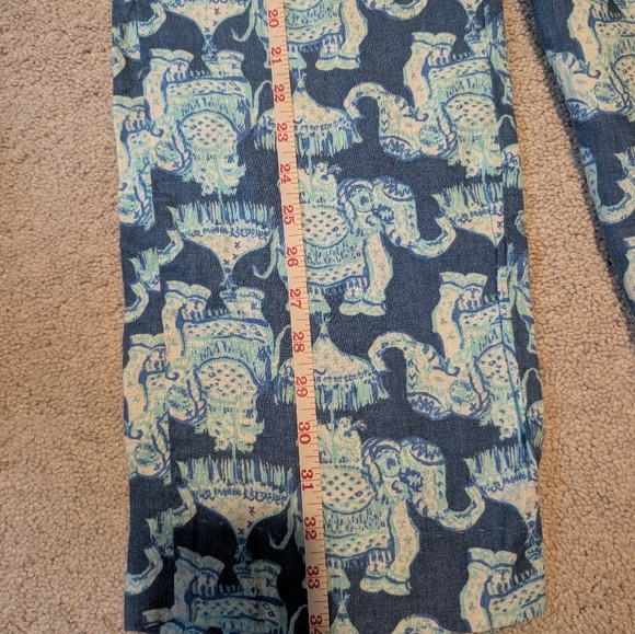 Lilly Pulitzer XS Florita Linen Pant Deep Indigo Elephants Blue White Pull On - Picture 15 of 15